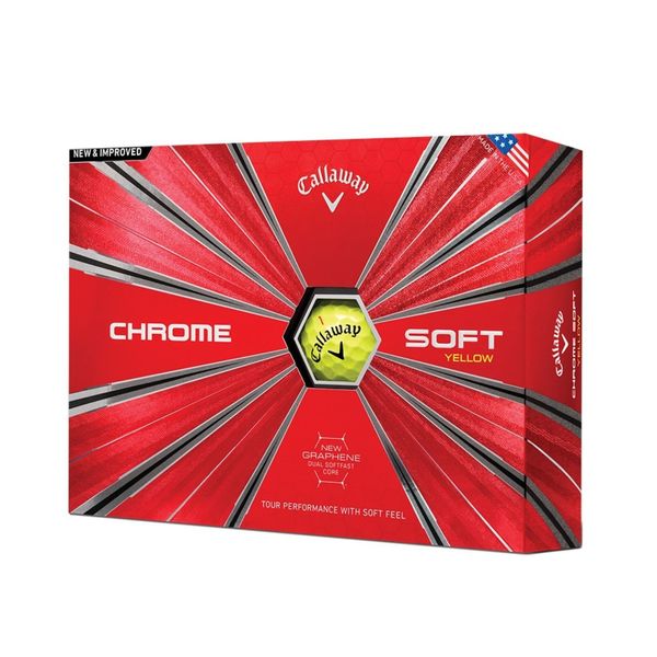 Callaway Chrome Soft Triple Track Golf Balls-Dozen-Yellow 64213571280